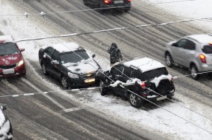 автомобильная авария  в снегопад