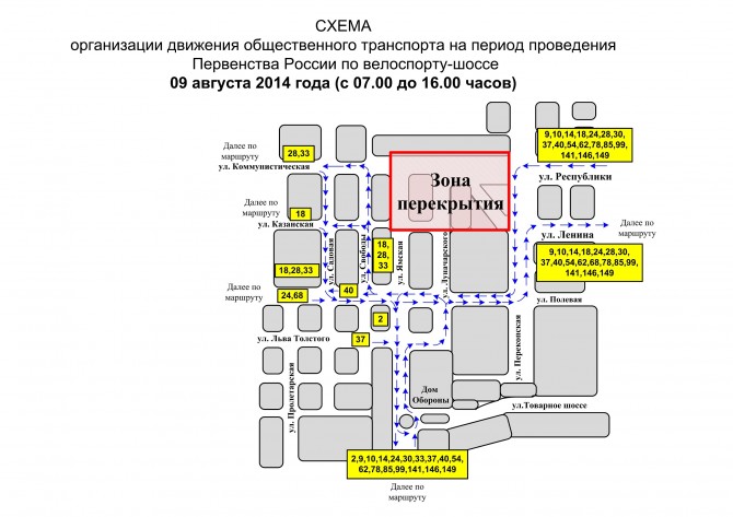 Схема объезда велогонка 9.08.2014