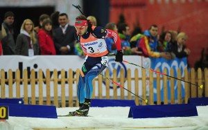 05 апреля 2014 года. Москва. СК "Олимпийский". Биатлон. Гонка чемпионов - 2104. На снимке россиянин Антон Шипулин    Фото - Антон СЕРГИЕНКО, "СЭ"